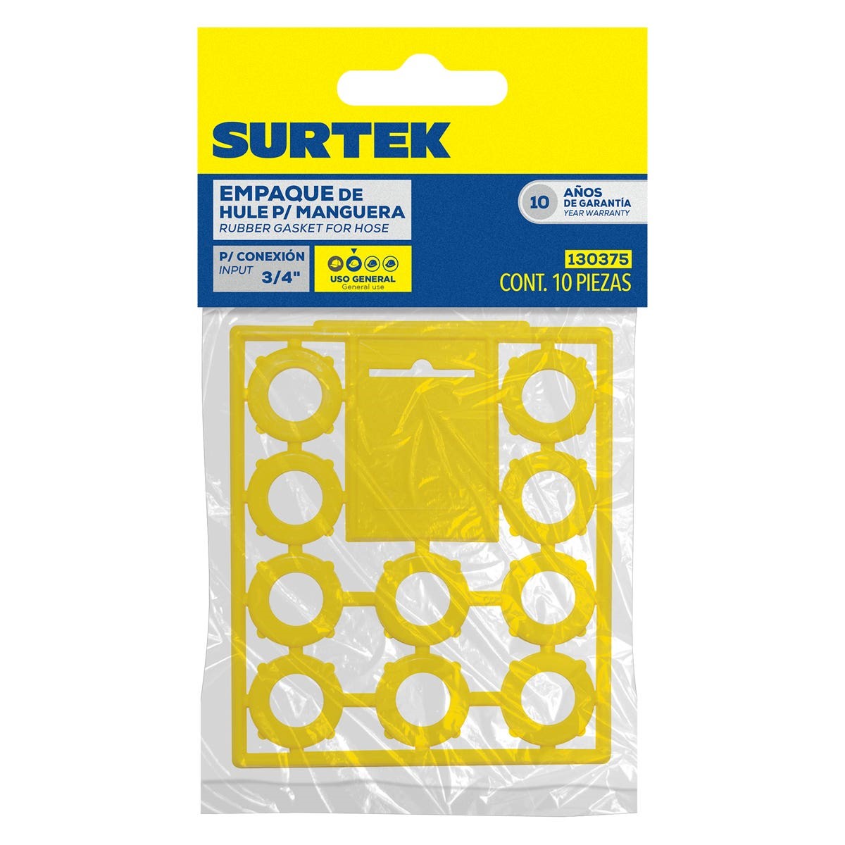 Imagen de JUEGO DE 10 EMPAQUES DE HULE PARA MANGUERA