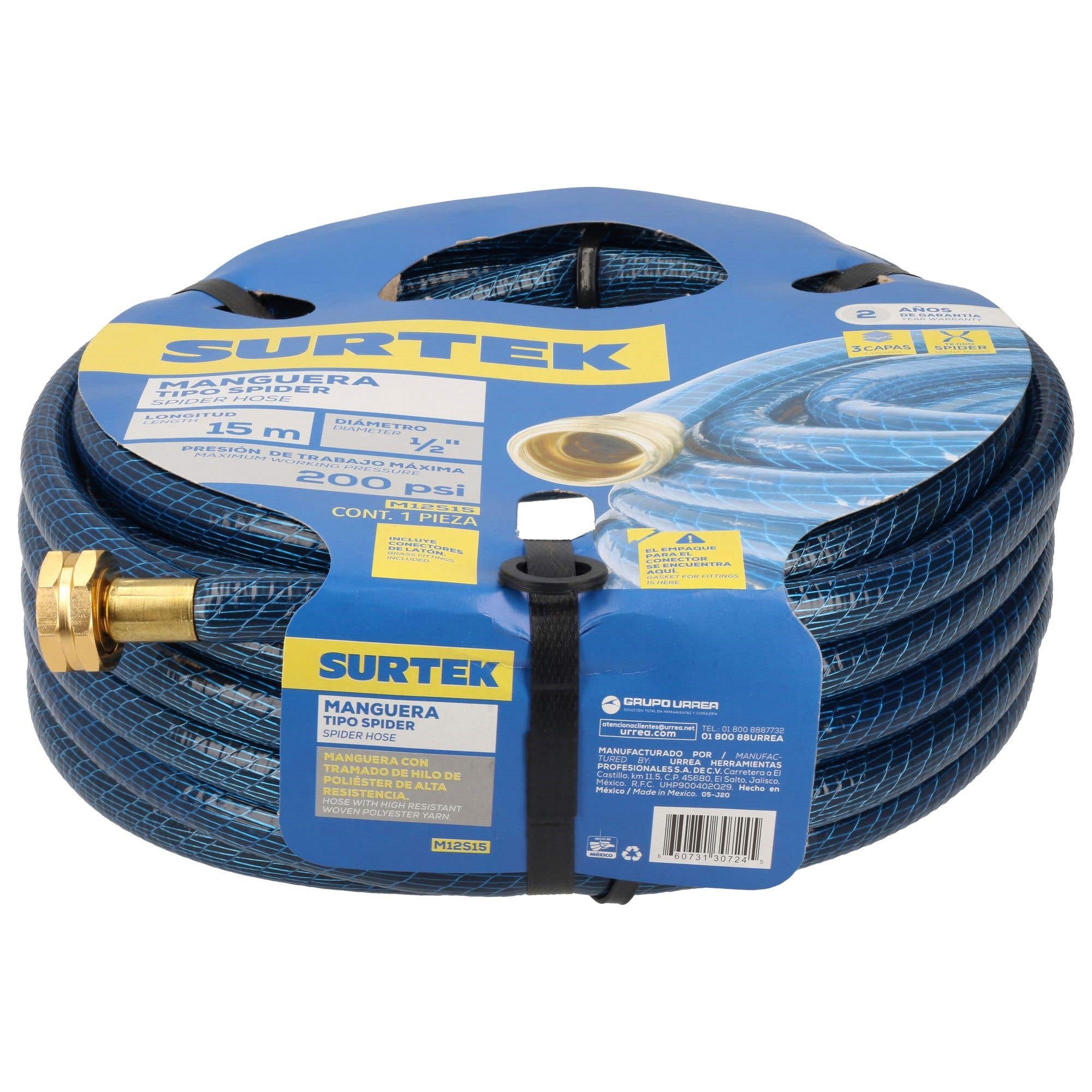 Imagen de MANGUERA SPIDER 1/2" ARMADA CON CONECTOR METALICO 15M