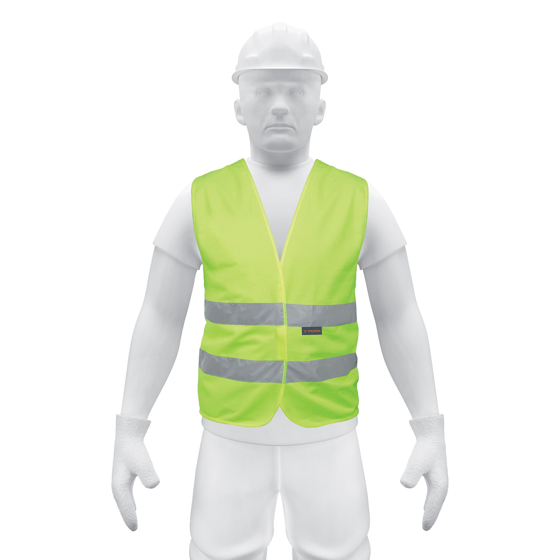 Imagen de CHALECO DE SEGURIDAD VERDE CON CINTAS DE ALTA VISIBILIDAD