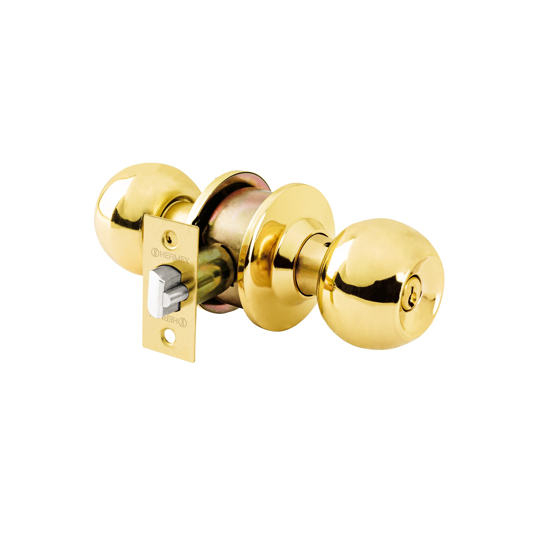 Imagen de COMBO DE CERRADURAS CON LLAVE-MARIPOSA EN LATON BRILLANTE BASICO HERMEX