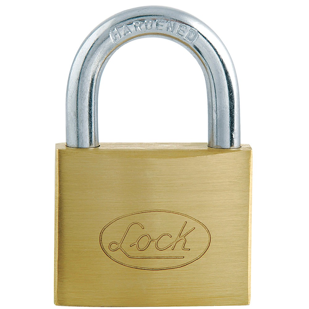 Imagen de CANDADO DE ACERO CORTO LLAVE ESTANDAR 38MM LATONADO LOCK