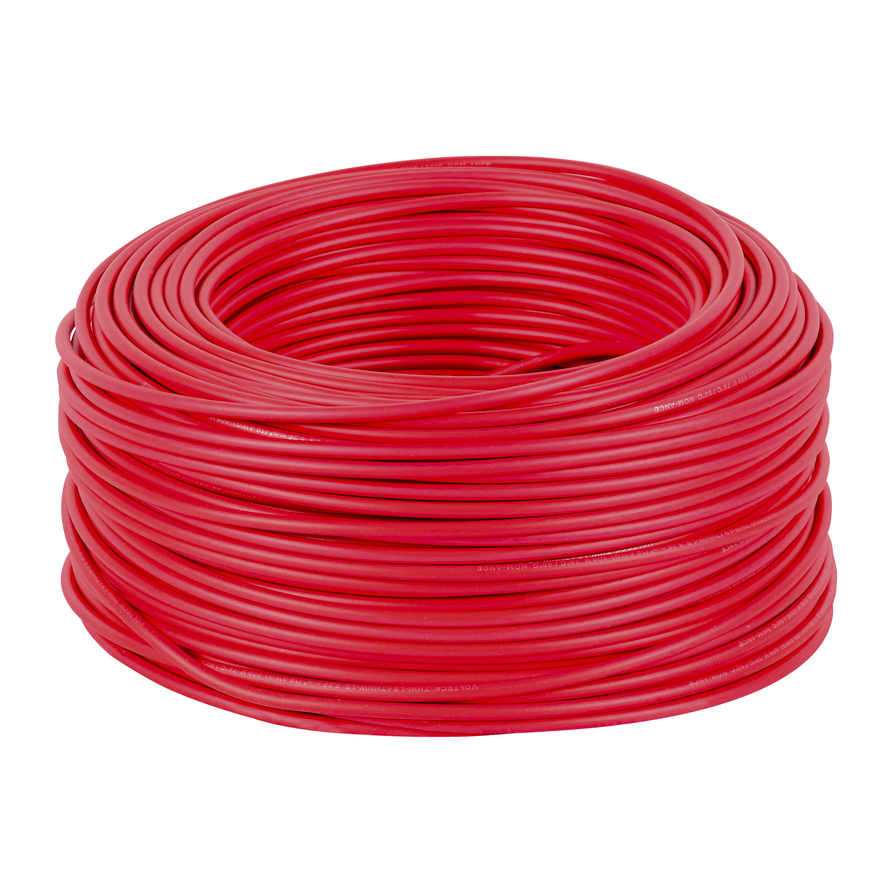 Imagen de ROLLO DE 100 MTS DE CABLE THHW-LS CALIBRE 10 AWG EN ROJO VOLTECK