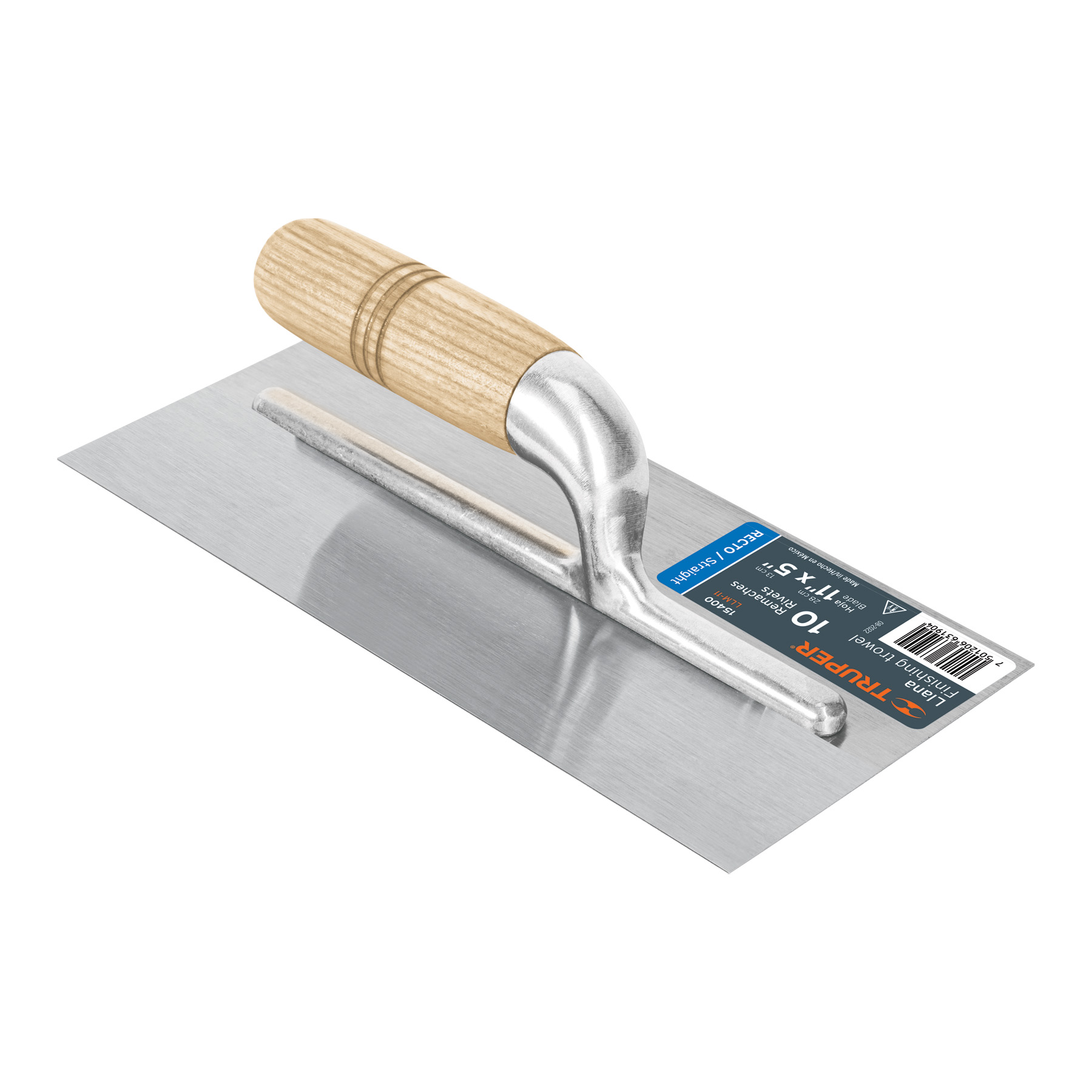 Imagen de LLANA DE 11" DE CANTO RECTO CON 10 REMACHES Y MANGO DE MADERA TRUPER