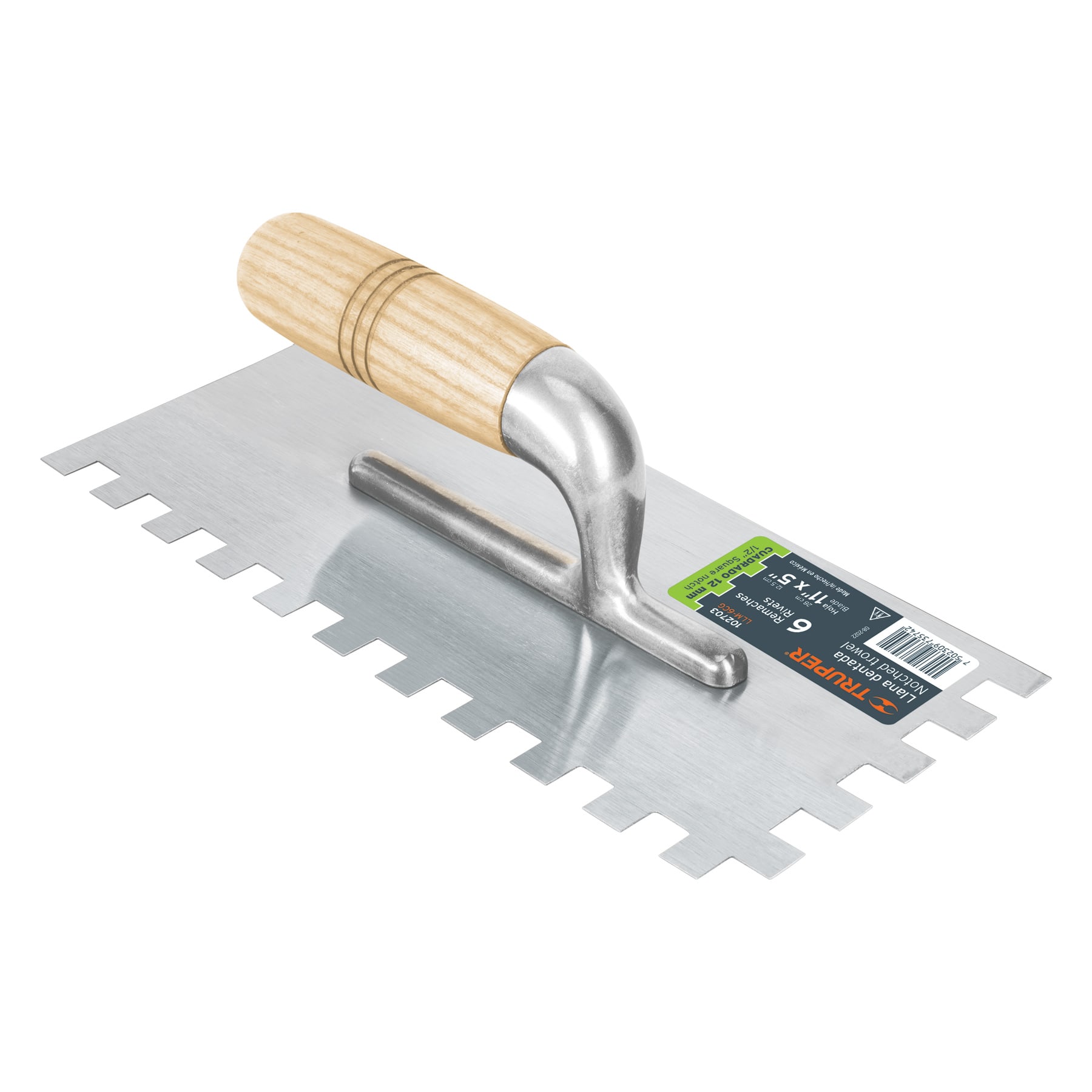 Imagen de LLANA DE 11" DENTADO CON CUADRADO DE 1/2" Y 6 REMACHES CON MANGO DE MADERA TRUPER