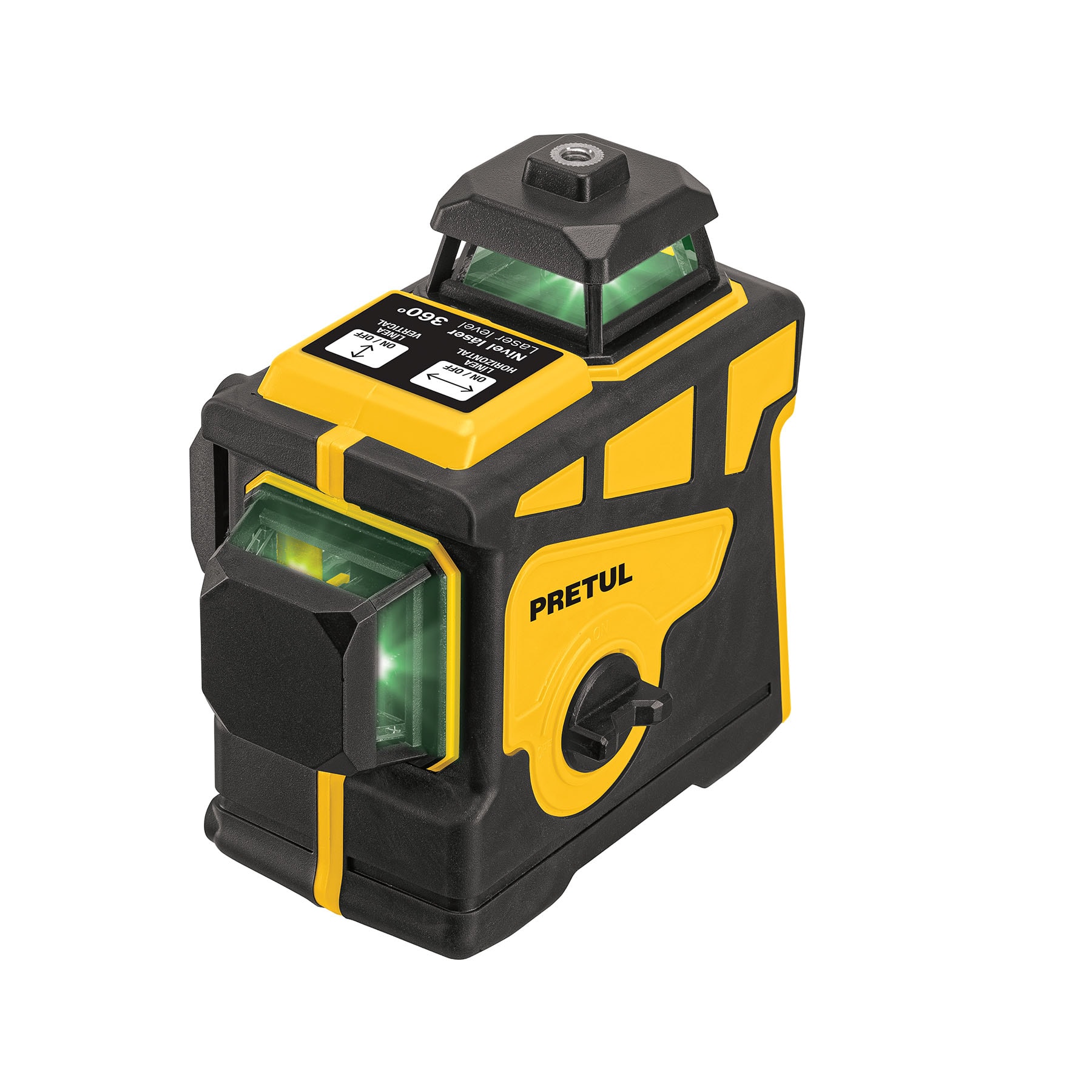 Imagen de NIVEL LASER VERDE CON ALCANCE DE 25 MTS CON 12 LINEAS ES RECARGABLE PRETUL