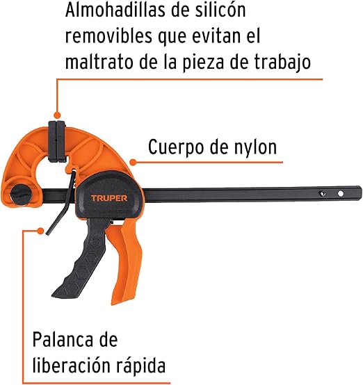 Imagen de PRENSA DE AJUSTE RAPIDO DE 12" CON CUERPO DE NYLON TRUPER