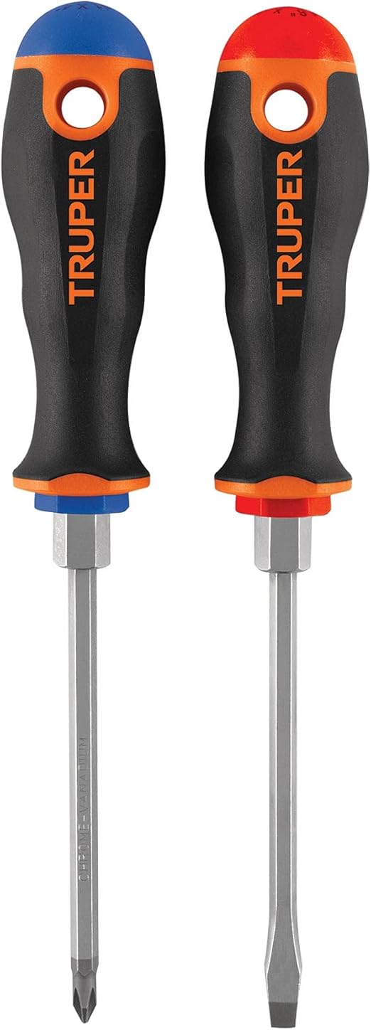 Imagen de DUO DE DESARMADORES DE 3/16" X 4" CON MANGO DE AGARRE CONFORTABLE TRUPER
