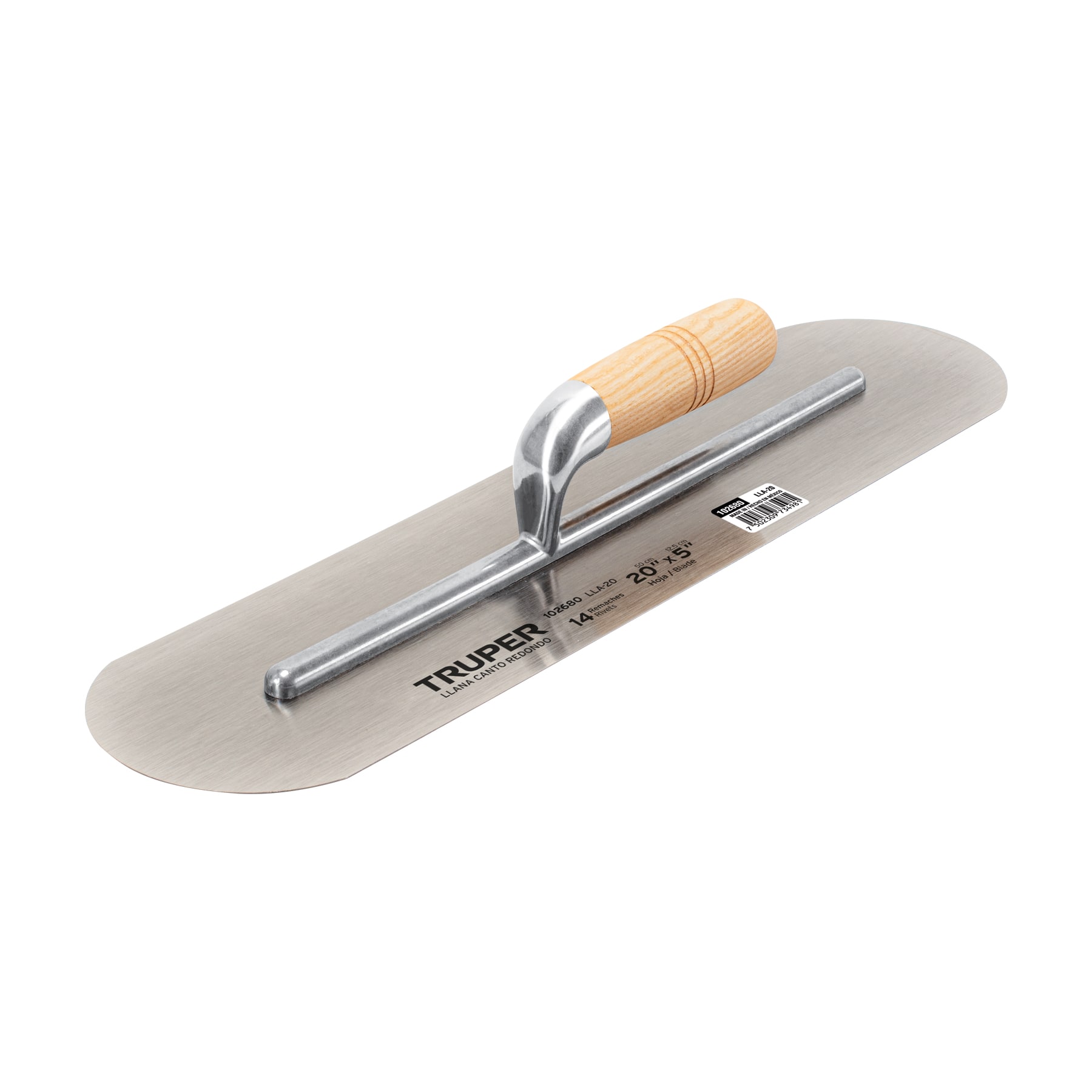 Imagen de LLANA DE CANTO REDONDO DE 20" X 5" CON MANGO DE MADERA TRUPER