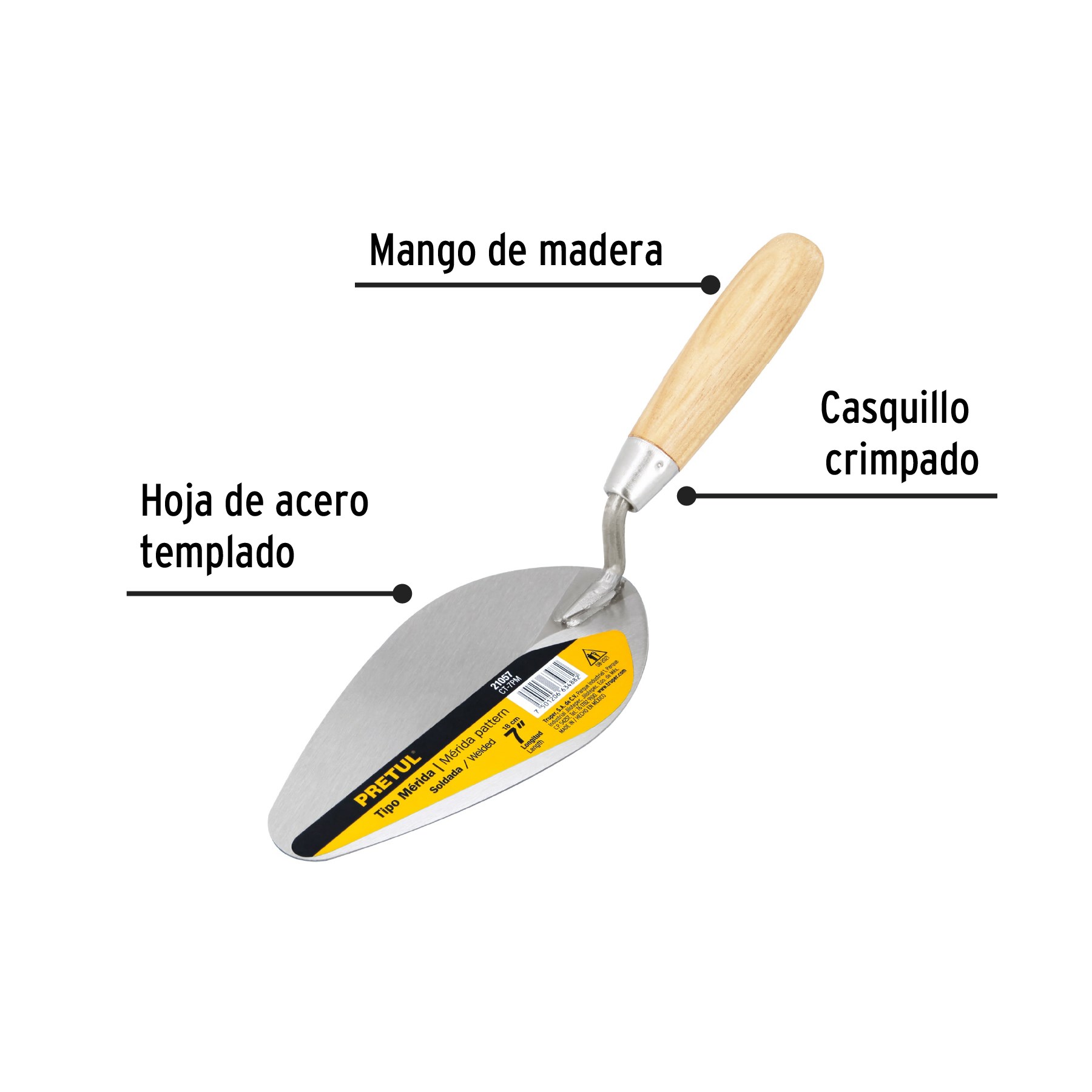 Imagen de CUCHARA PARA ALBANIL 7 TIPO MERIDA  PRETUL
