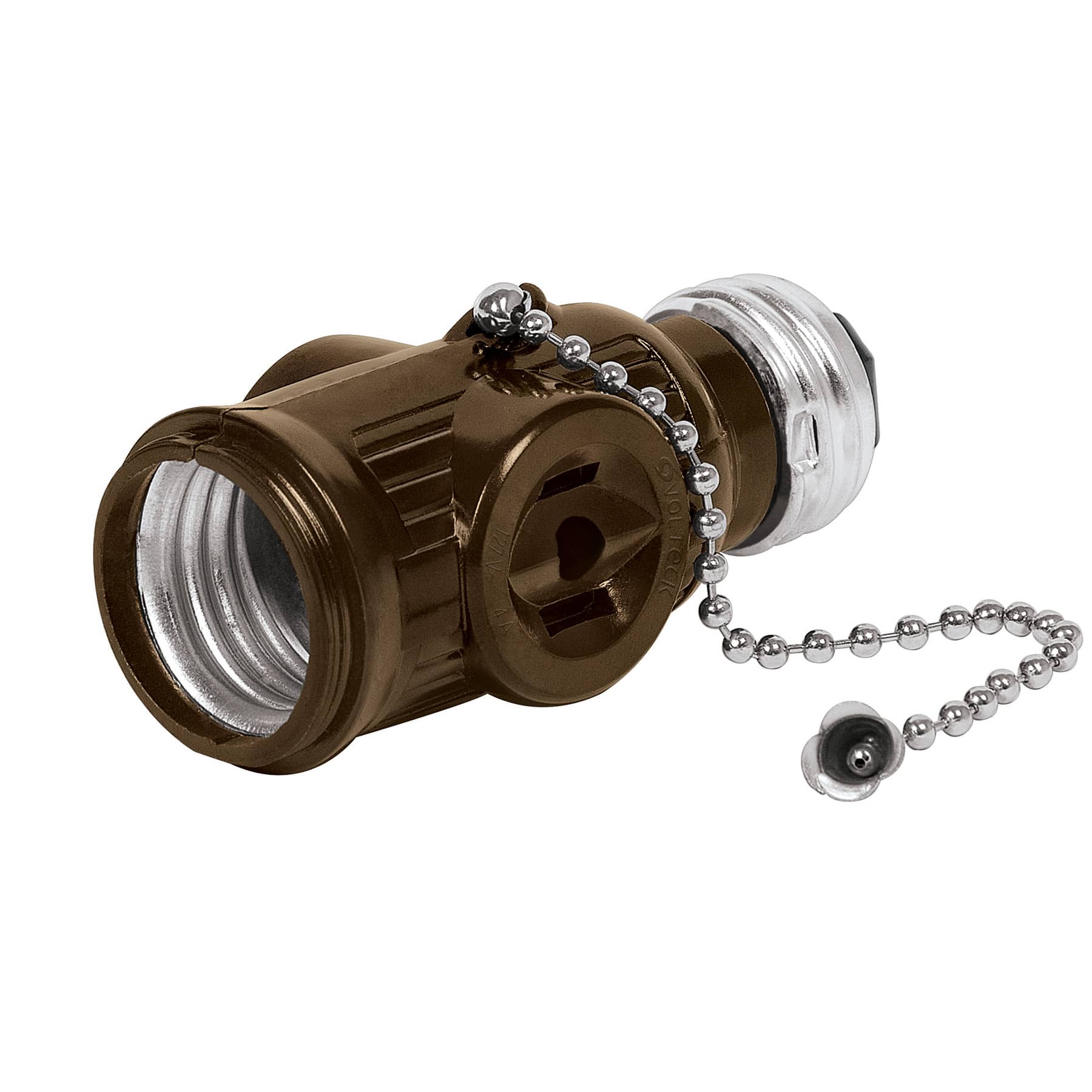 Imagen de PORTALAMPARA DE BAQUELITA CON CADENA Y DOBLE CONTACTO VOLTECK