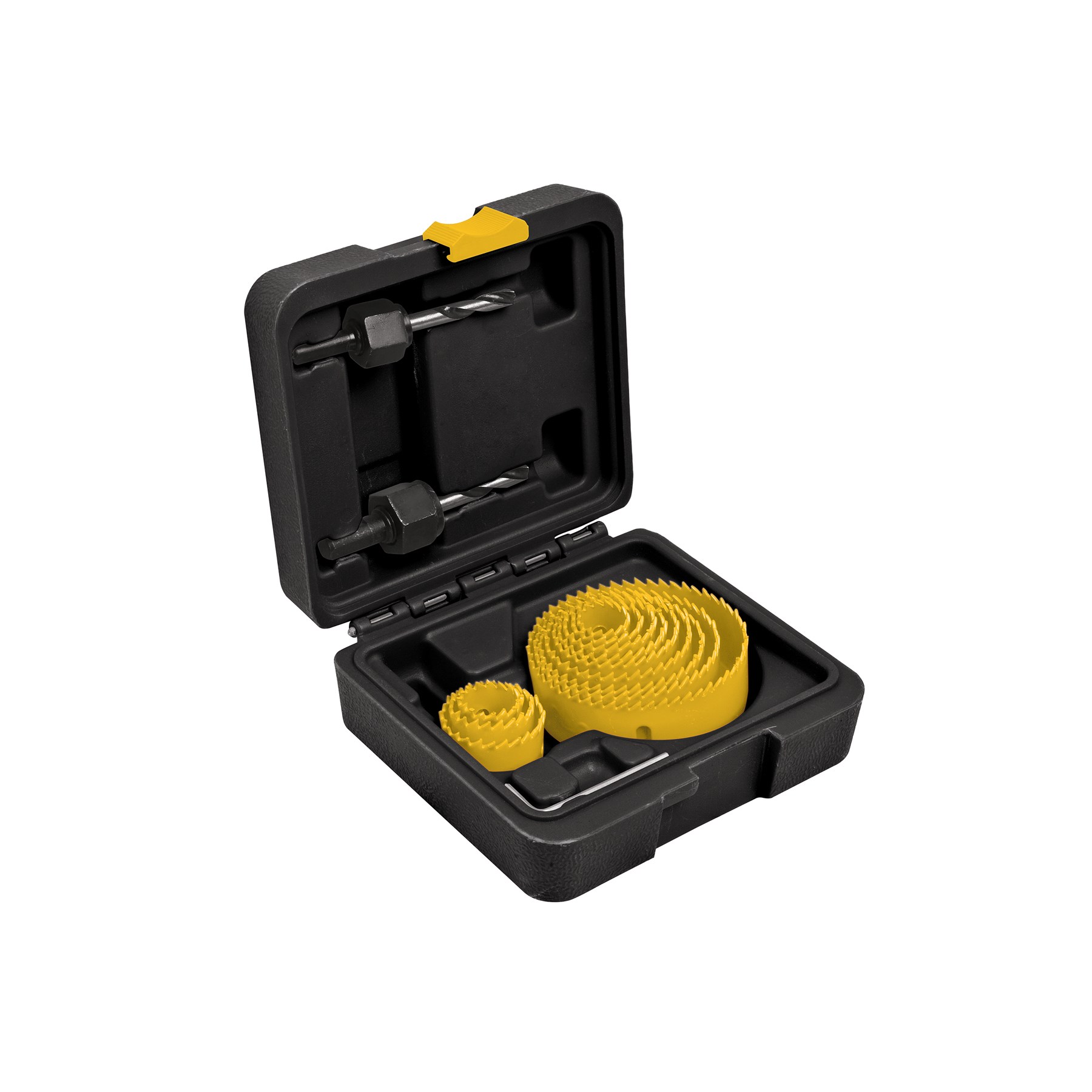 Imagen de JUEGO DE 12 BROCASIERRAS CON 2 MANDRILES Y LLAVE ALLEN PRETUL