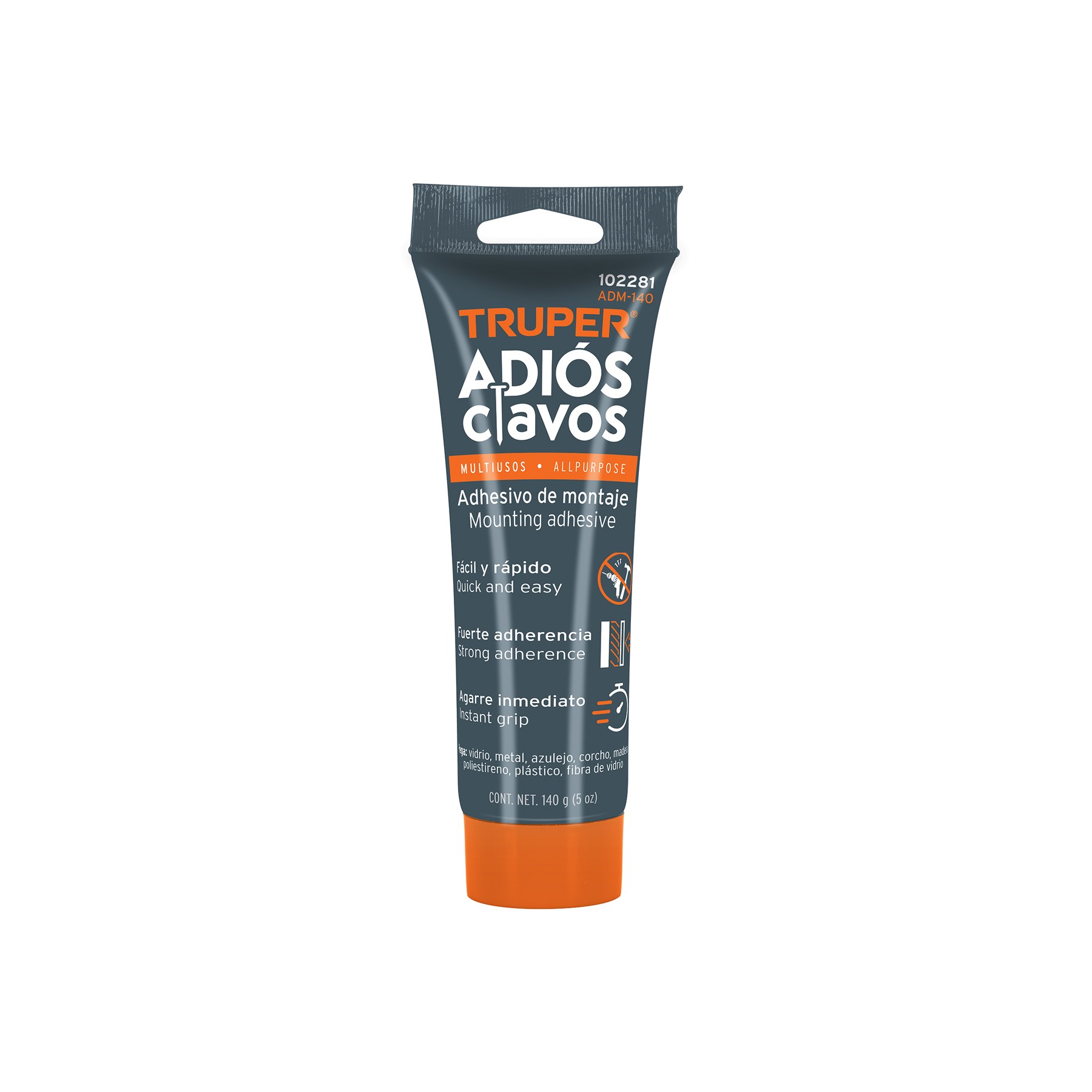 Imagen de ADHESIVO DE MONTAJE "ADIOS CLAVOS" DE 140 GRAMOS TRUPER