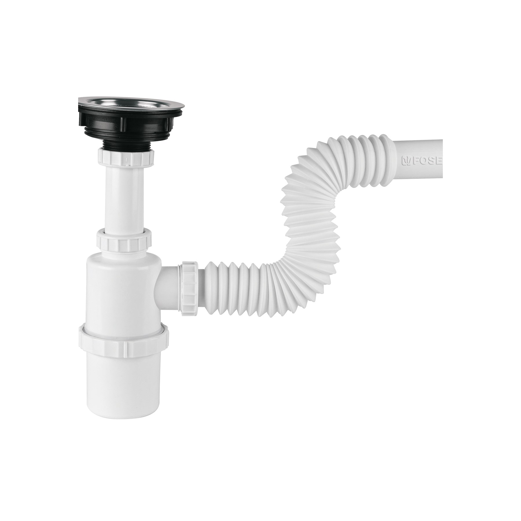 Imagen de CESPOL DE BOTE CON CONTRACANASTA DE ACERO INOXIDABLE PARA FREGADERO FOSET