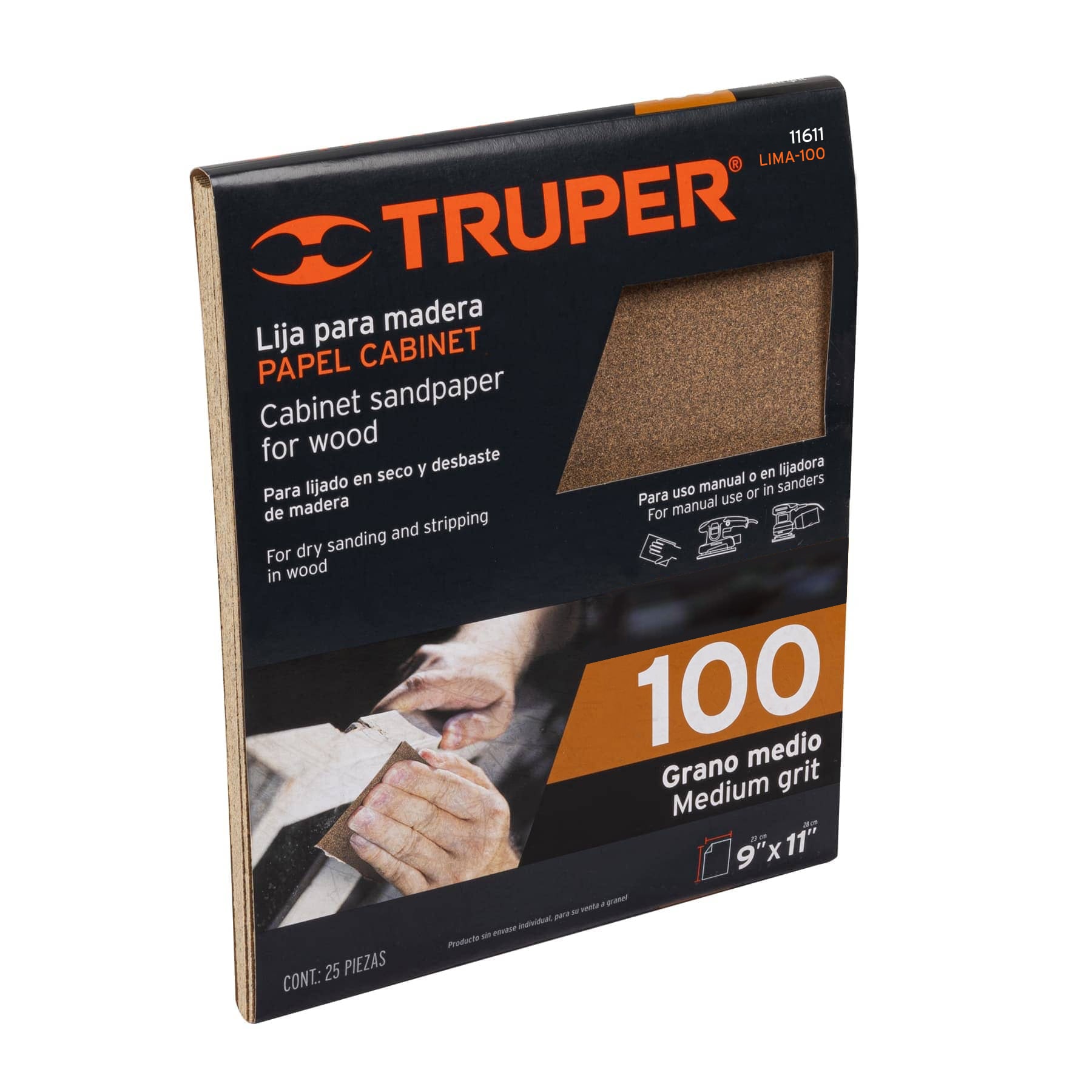Imagen de LIJA PARA MADERA DE PAPEL CABINET GRANO 100 TRUPER