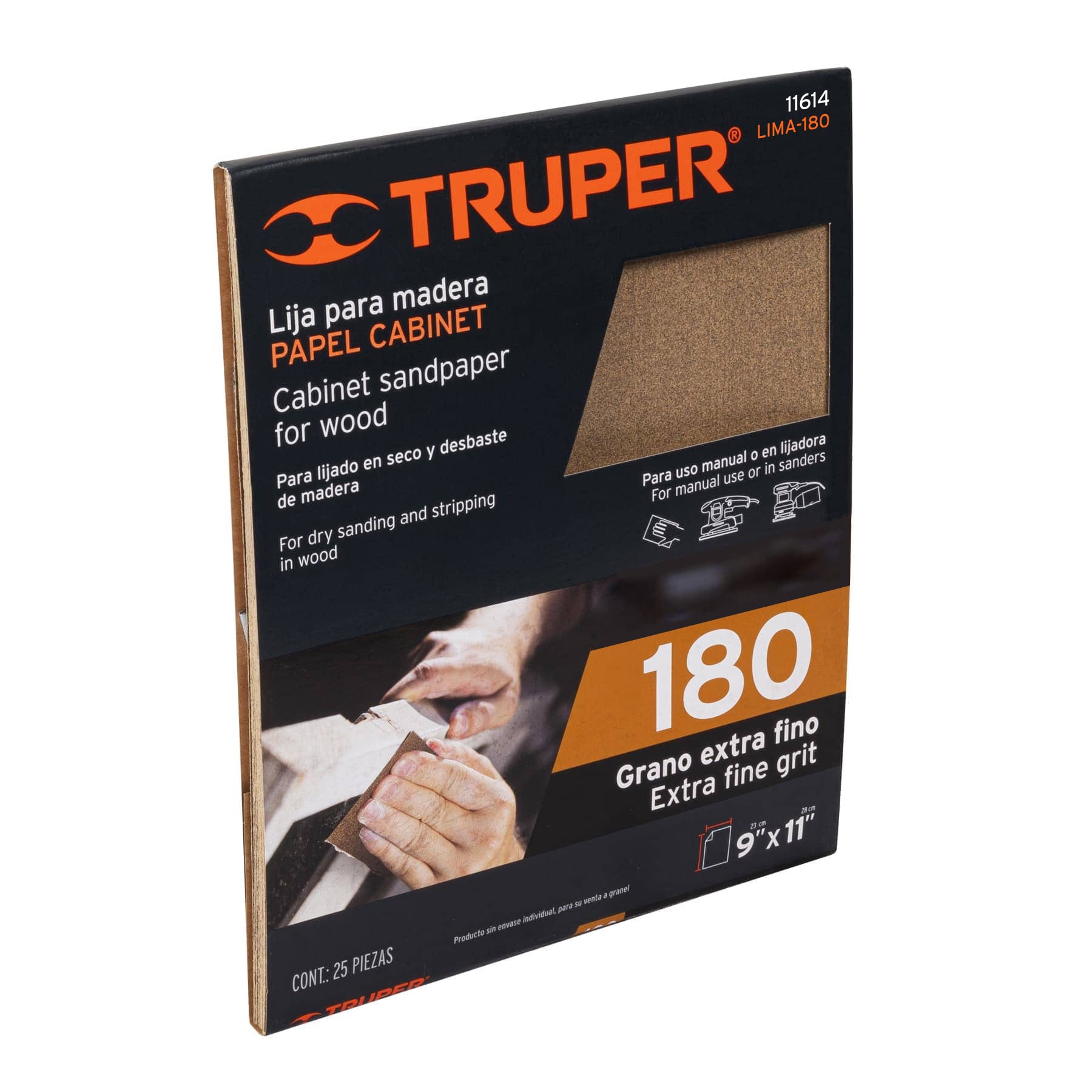 Imagen de LIJA PARA MADERA PAPEL CABINET GRANO 180  TRUPER