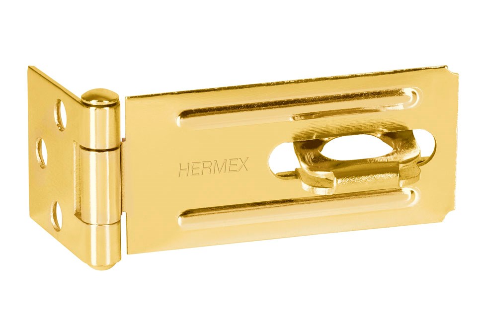 Imagen de PORTACANDADO DE ACERO LATONADO DE 3-1/4" HERMEX