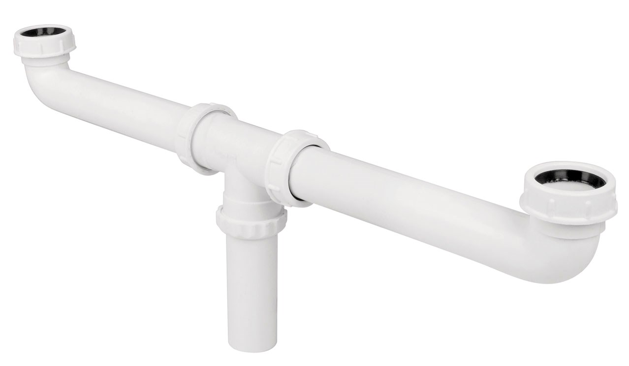 Imagen de CESPOL DOBLE DE 1-1/2" SIN CONTRA DE POLIPROPILENO PARA FREGADERO FOSET