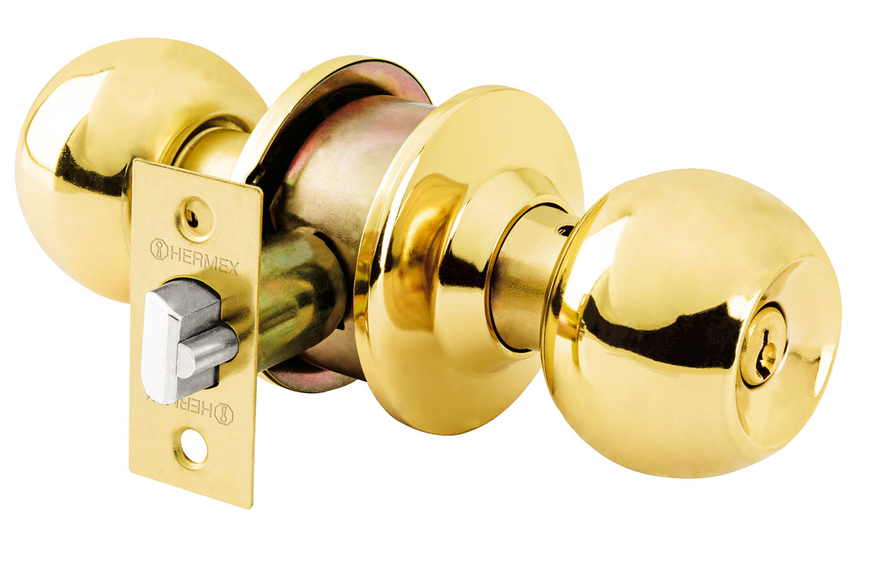 Imagen de COMBO DE CERRADURAS CON LLAVE-MARIPOSA EN LATON BRILLANTE BASICO HERMEX