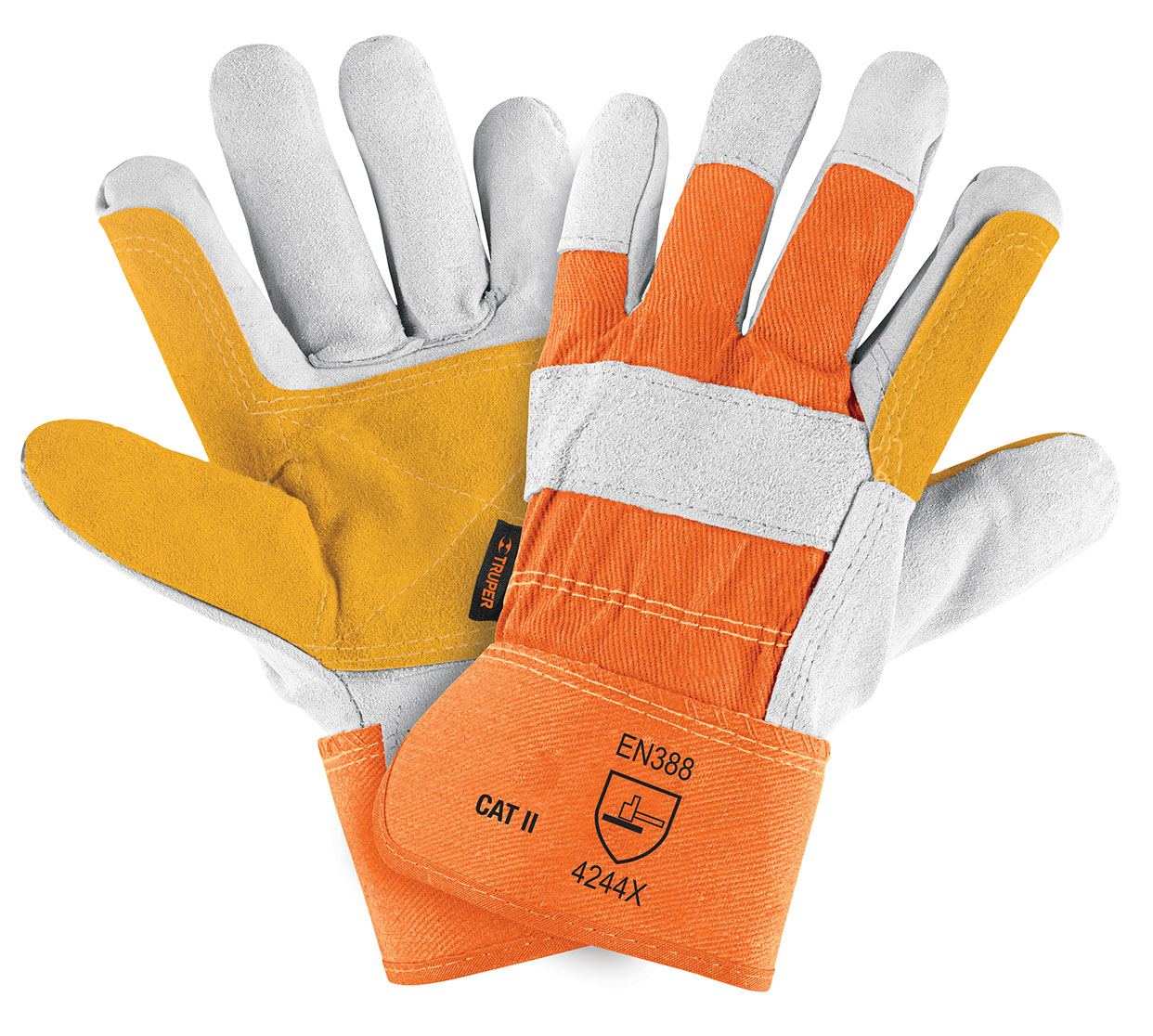 Imagen de GUANTES DE CARNAZA Y LONETA CON REFUERZO UNITALLA TRUPER