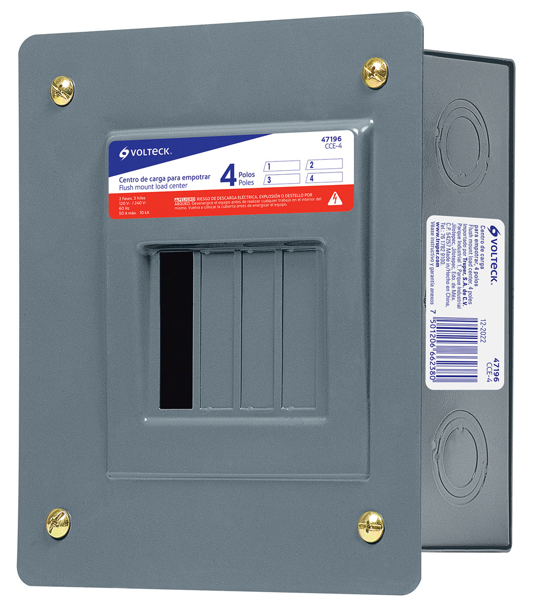 Imagen de CENTRO DE CARGA EMPOTRABLE DE 4 POLOS VOLTECK