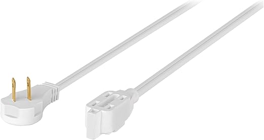 Imagen de EXTENSION ELECTRICA DOMESTICA DE 4 MTS CON CLAVIJA PLANA BLANCA VOLTECK