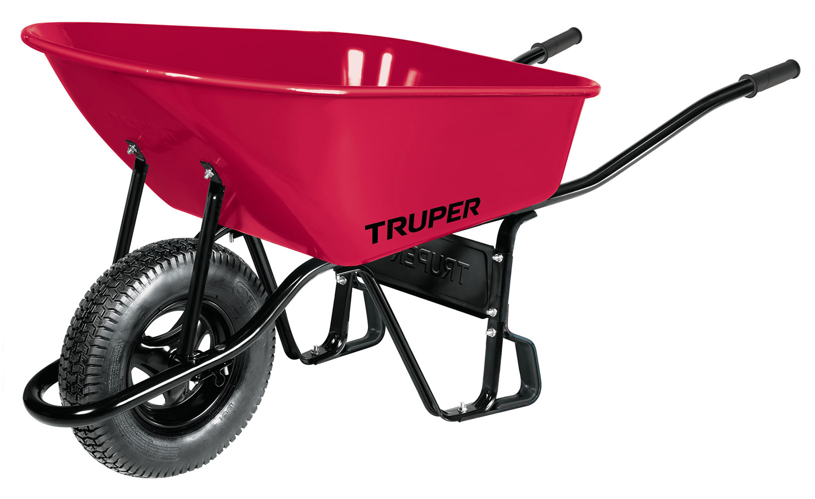 Imagen de CARRETILLA DE 6 PIES CON RIN DE 3 ASPAS NEUMATICA CON BASTIDOR TUBULAR TRUPER