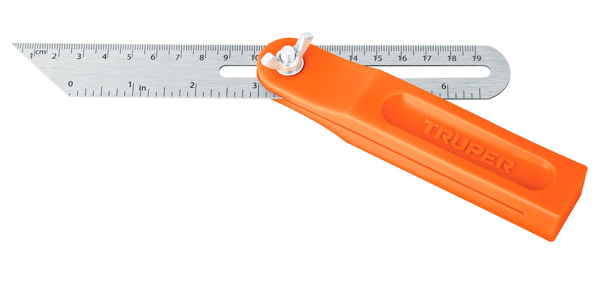 Imagen de ESCUADRA FALSA DE ACERO INOXIDABLE DE 19 CMS CON MANGO ABS DE 6" TRUPER