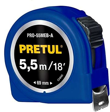 Imagen de FLEXOMETRO AZUL DE 5.50 MTS CON CINTA DE 25 MILIMETROS PRETUL