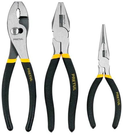 Imagen de JUEGO DE 3 PINZAS DE 6" CON MANGOS DE PVC PRETUL