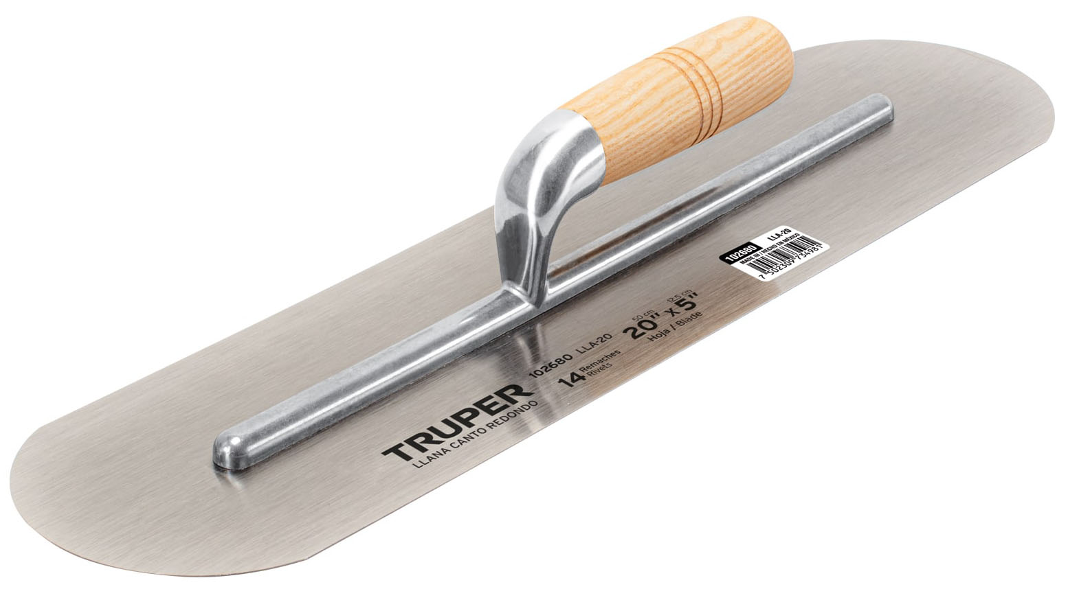 Imagen de LLANA DE CANTO REDONDO DE 20" X 5" CON MANGO DE MADERA TRUPER