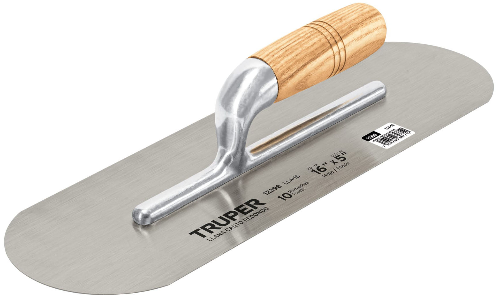 Imagen de LLANA DE CANTO REDONDO DE 16" X 5" CON MANGO DE MADERA TRUPER