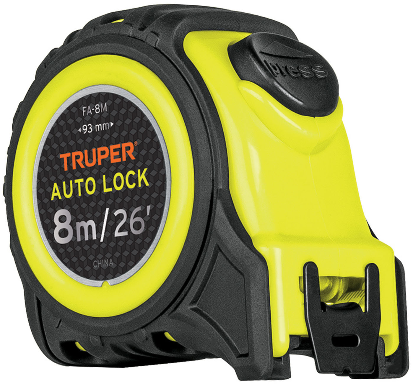 Imagen de FLEXOMETRO CON BLOQUEO AUTOMATICO CONTRA IMPACTOS DE 8 MTS CON CINTA DE 25 MM TRUPER