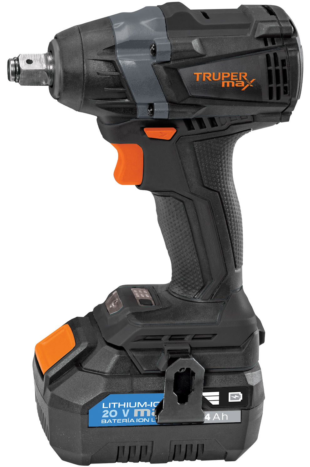 Imagen de LLAVE DE IMPACTO DE 1/2" DE 20 VOLTS DE 155 LIBRAS/PIES CON 1 BATERIA DE 4 AH MAXIMO TRUPER