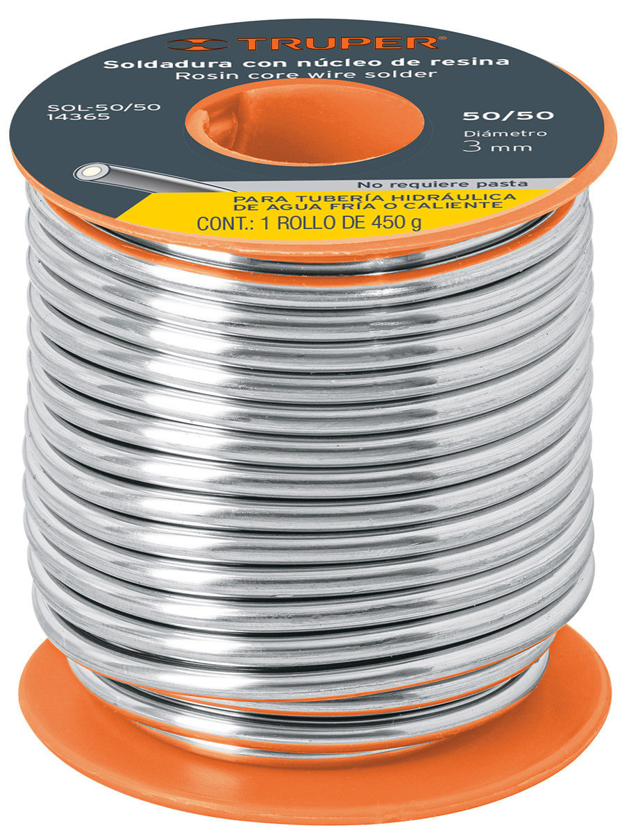 Imagen de SOLDADURA CON NUCLEO DE RESINA 50/50 PARA TUBERIA HIDRAULICA DE 450 GRAMOS TRUPER
