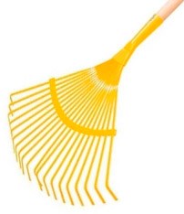 Imagen de ESCOBA METALICA PARA JARDIN CURVA DE 20 DIENTES CON MANGO DE 48" PRETUL