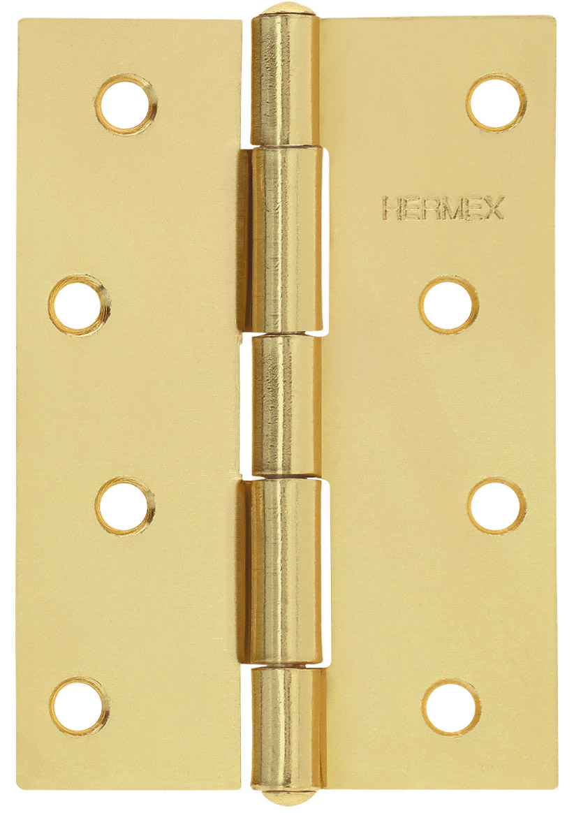 Imagen de BOLSA CON 2 BISAGRAS RECTANGULARES DE 4" EN ACERO LATONADO HERMEX