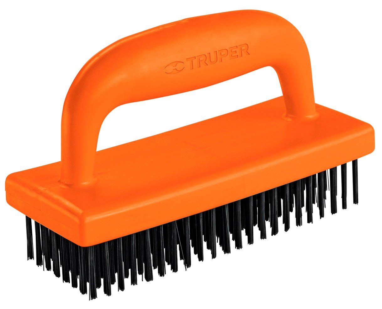 Imagen de CEPILLO RECTANGULAR DE ALAMBRE CON 172 PINCELES CON MANGO TRUPER