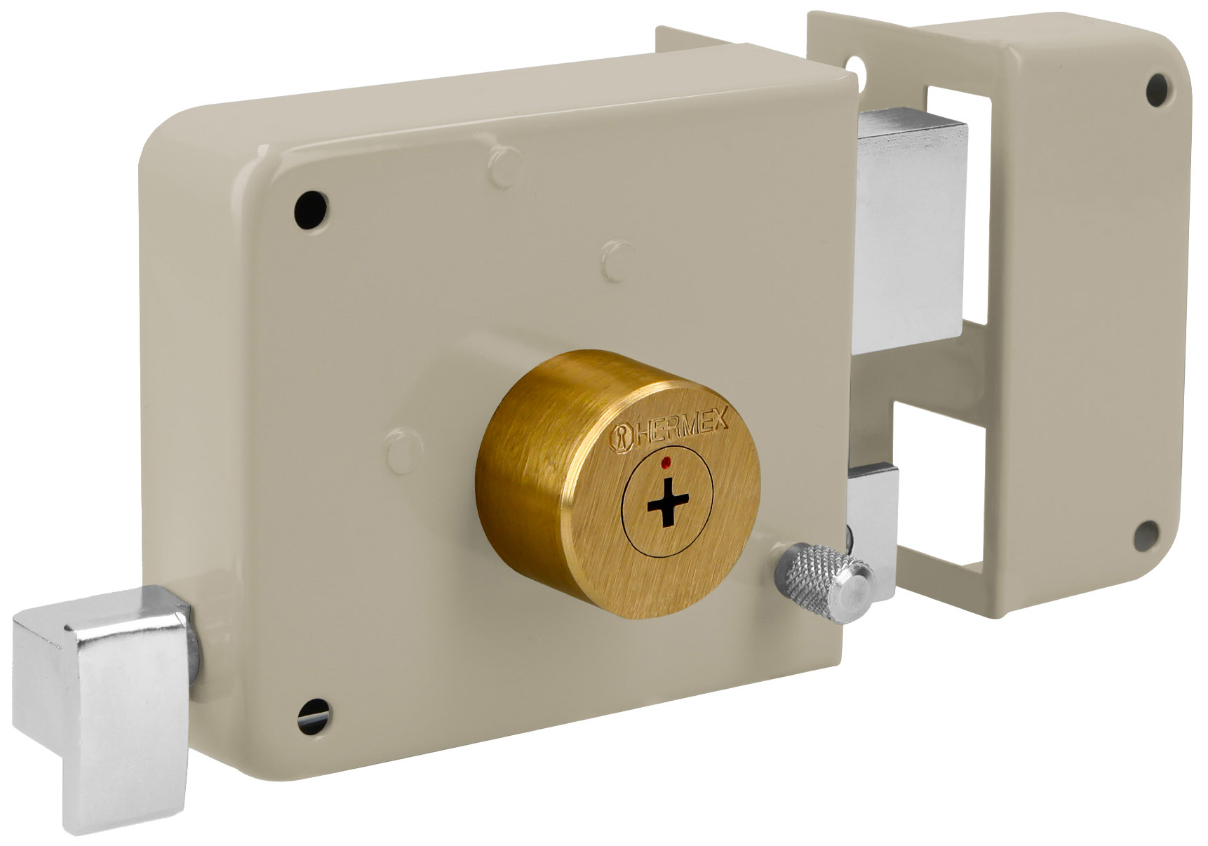 Imagen de CERRADURA DE SOBREPONER LADO DERECHO INSTALA-FACIL CON LLAVE TETRA EN CAJA HERMEX