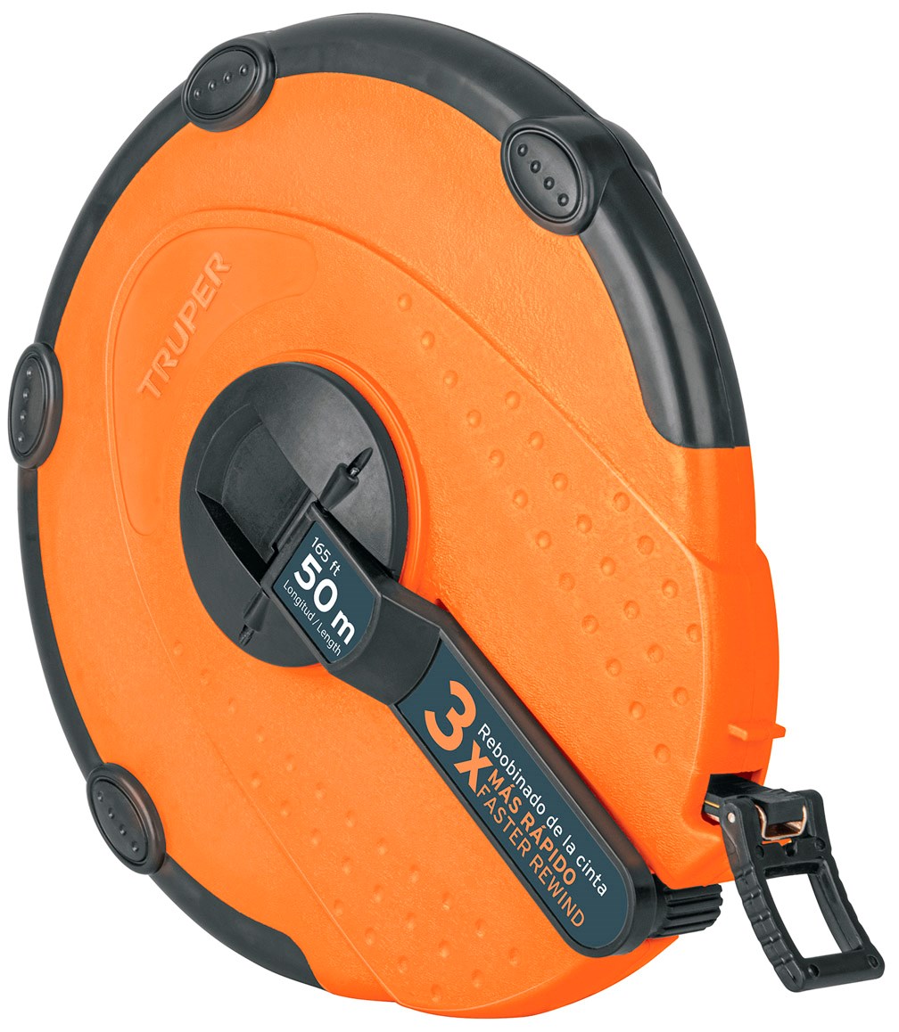Imagen de CINTA METRICA LARGA DE 50 MTS CON FIBRA DE VIDRIO DE CARCASA PLASTICA TRUPER