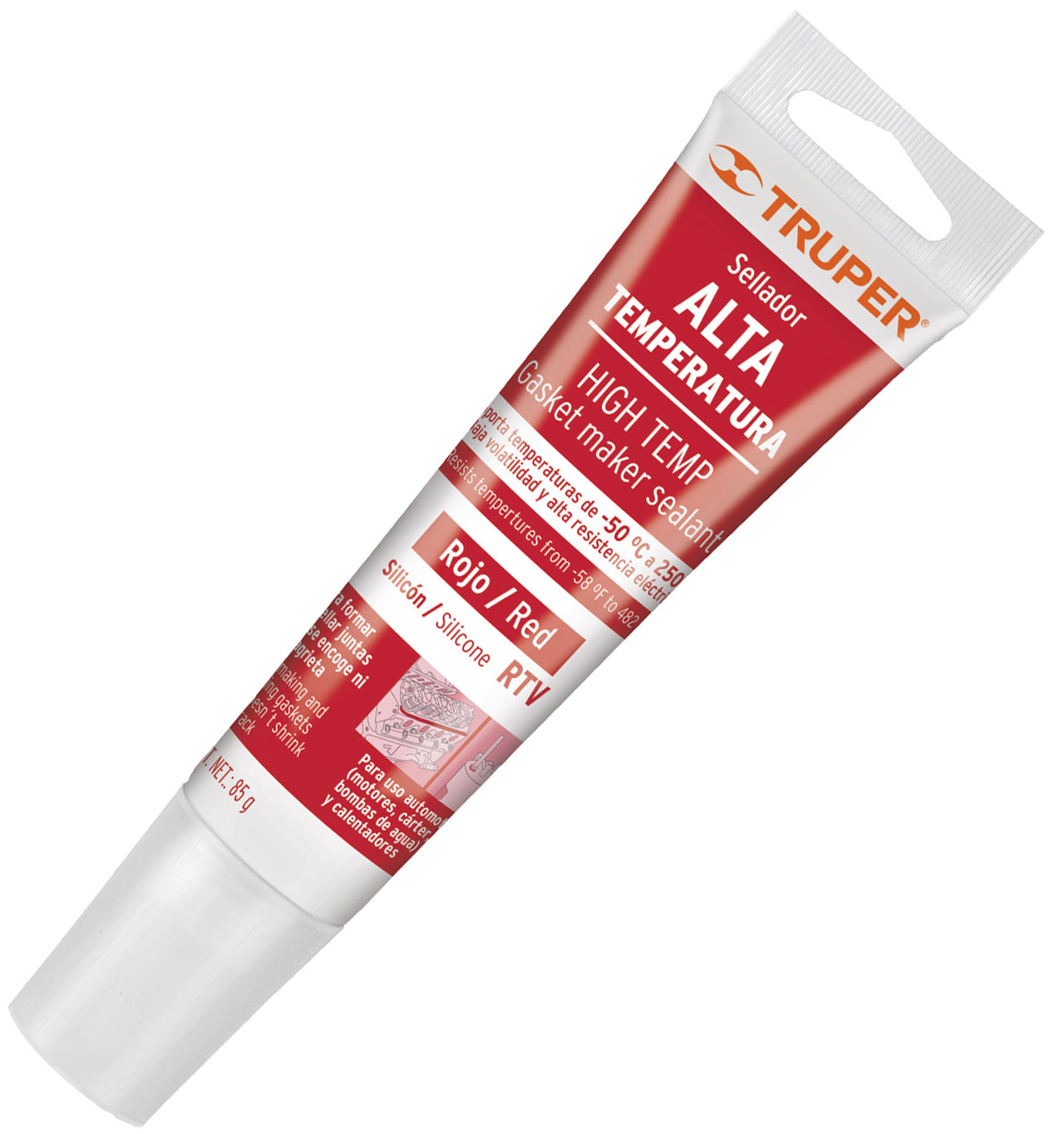 Imagen de SELLADOR DE SILICON ROJO PARA ALTAS TEMPERATURAS DE 85 GRAMOS TRUPER