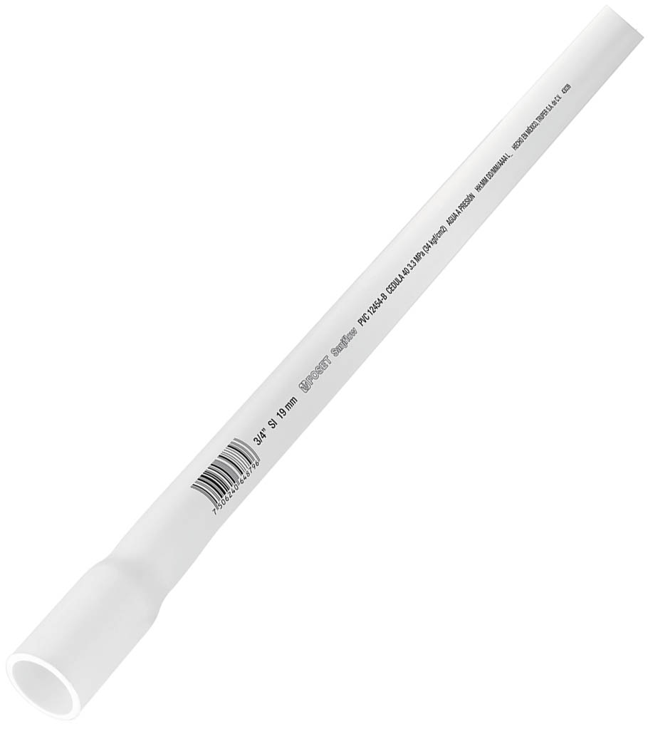 Imagen de TUBO DE 3/4" DE PVC HIDRAULICO CEDULA 40 X 3 MTS 1 KG FOSET
