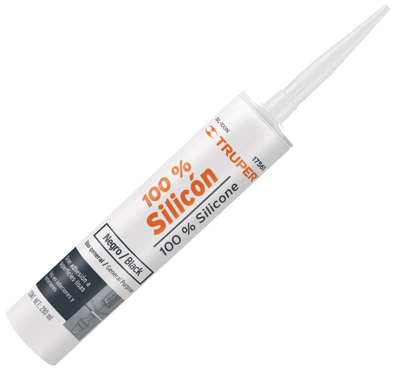 Imagen de SELLADOR NEGRO 100% SILICON DE 280 MILILITROS TRUPER