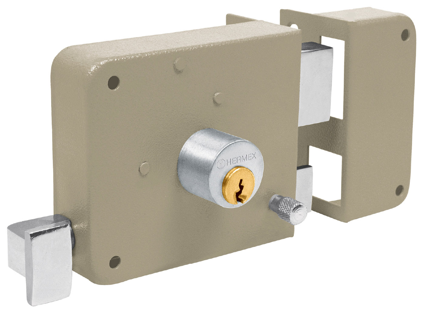 Imagen de CERRADURA DE SOBREPONERLADO DERECHO INSTALA-FACIL TRADICIONAL EN CAJA HERMEX