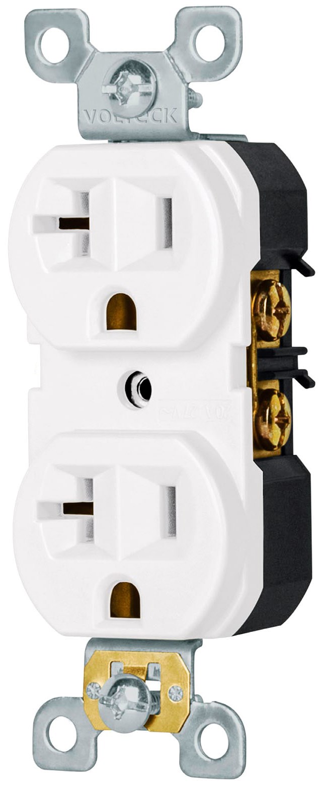 Imagen de CONTACTO DUPLEX DE 2 POLOS Y 3 HILOS DE 20 AMP ESTANDAR EN BLANCO VOLTECK