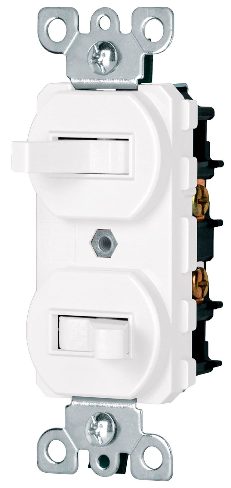 Imagen de INTERRUPTOR DUPLEX DE PALANCA ESTANDAR EN BLANCO VOLTECK