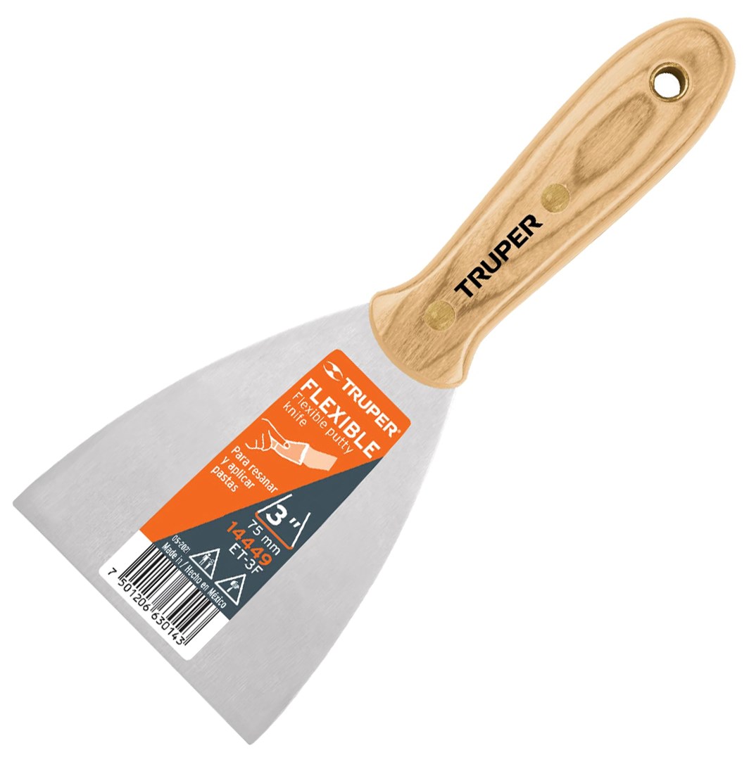 Imagen de ESPATULA FLEXIBLE DE 3" CON MANGO DE MADERA TRUPER