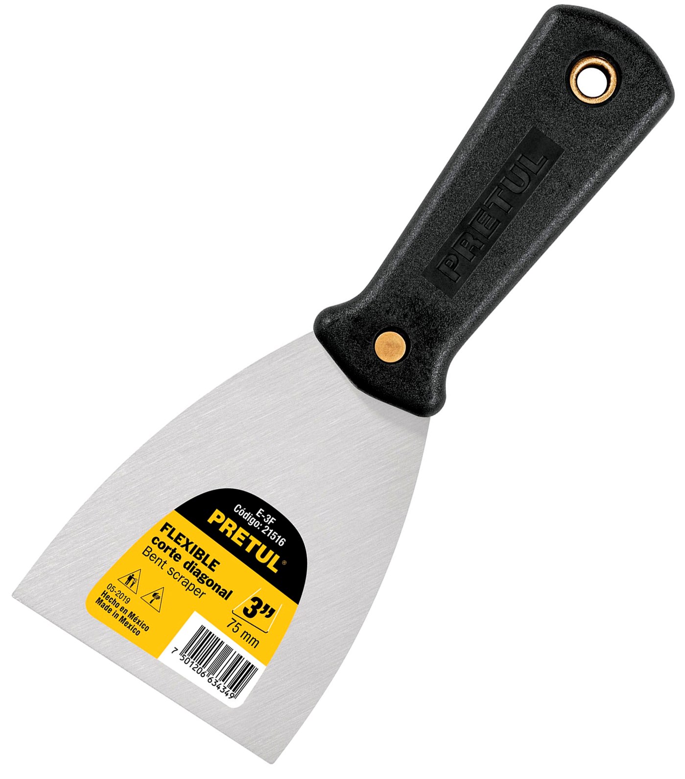 Imagen de ESPATULA FLEXIBLE DE 3" CON MANGO DE PLASTICO PRETUL