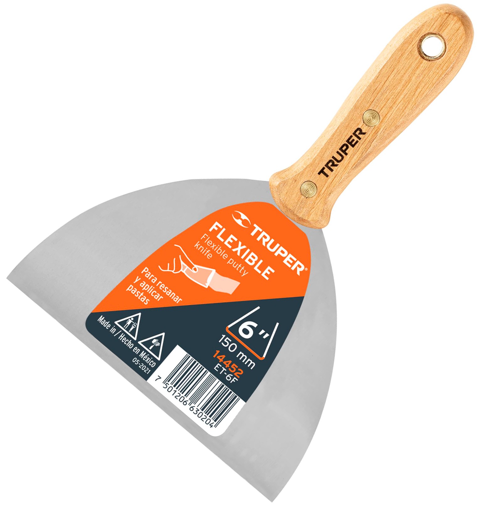 Imagen de ESPATULA FLEXIBLE DE 6" CON MANGO DE MADERA TRUPER