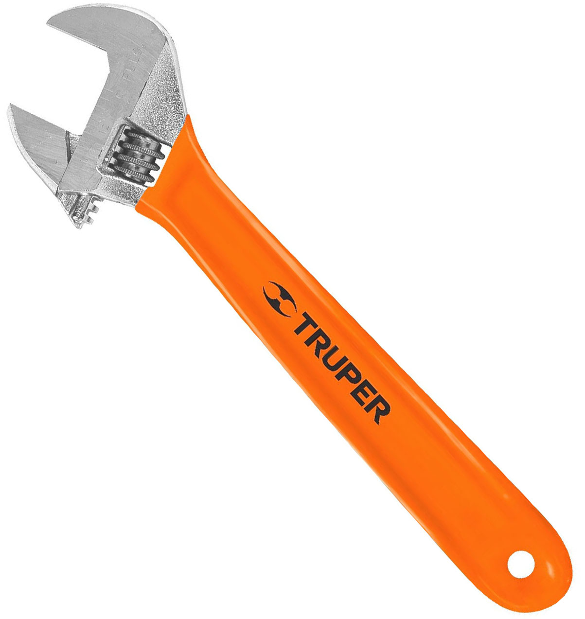 Imagen de LLAVE AJUSTABLE TIPO (PERICO) DE 10" CROMADA CON MANGO DE PVC TRUPER