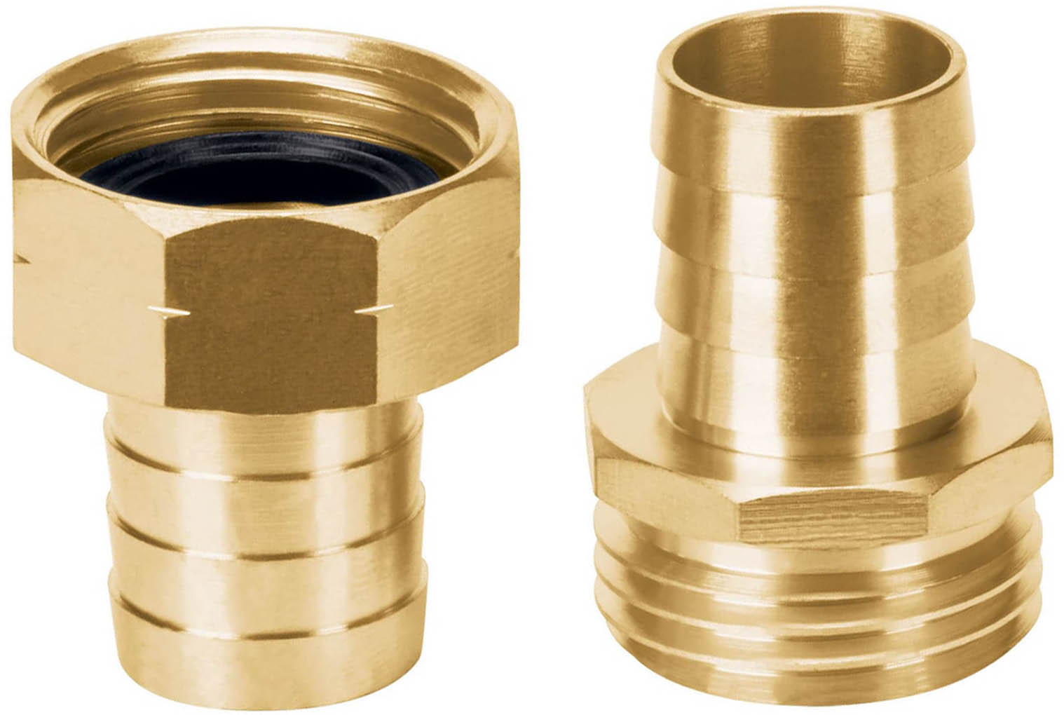 Imagen de CONECTORES DE 3/4" MACHO Y HEMBRA DE LATON SOLIDO PARA MANGUERA TRUPER